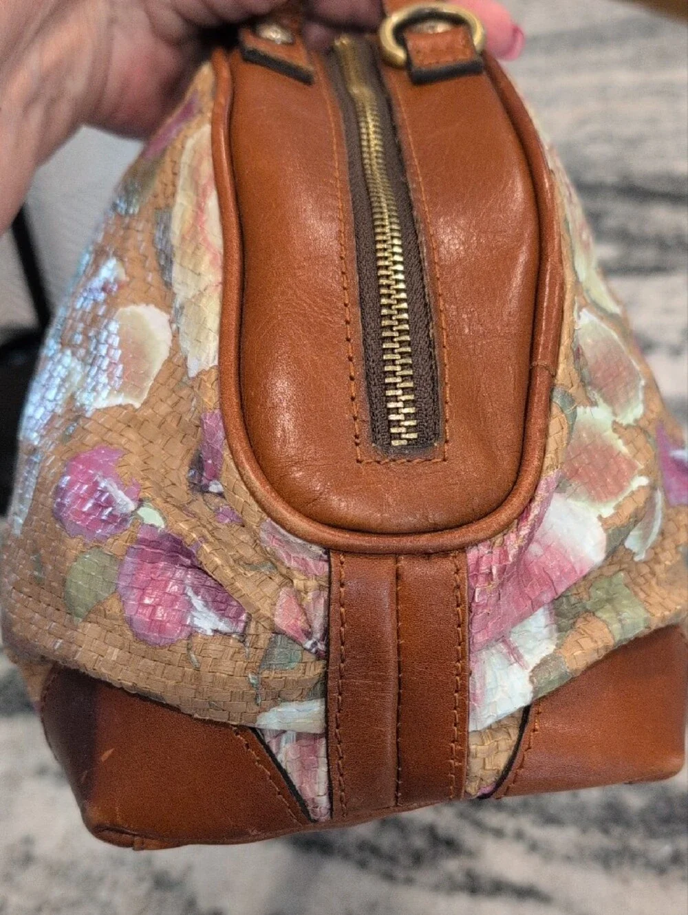 Patricia Nash Floral Dome Satchel in Pink, Cream & Green